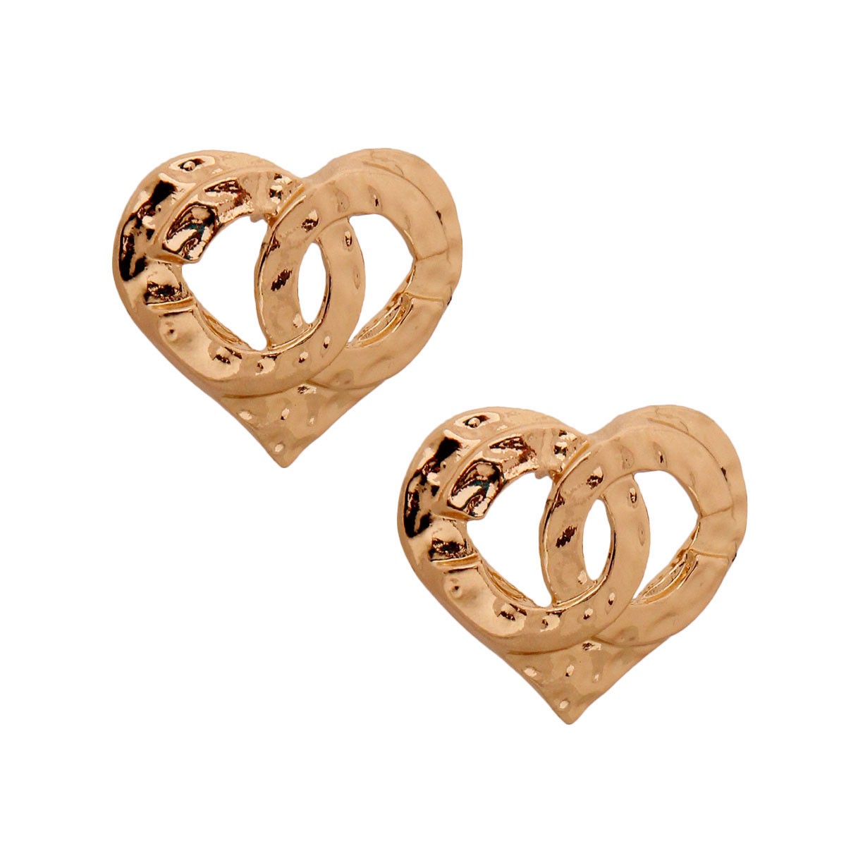 Chanel Inspired Heart Shaped Studs